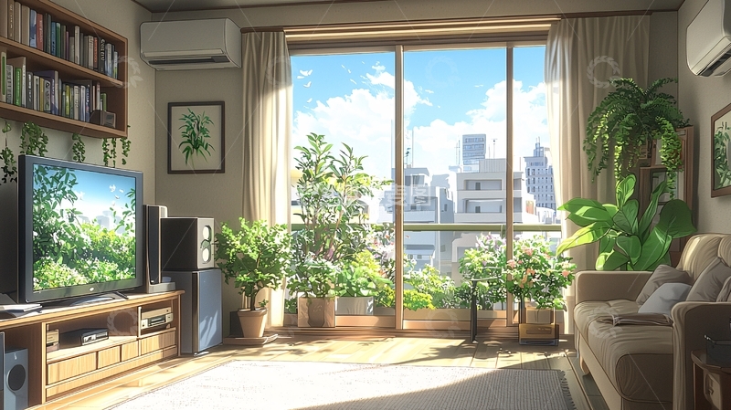 高清大图下载【趣麦麦图】阳光透过窗户的室内