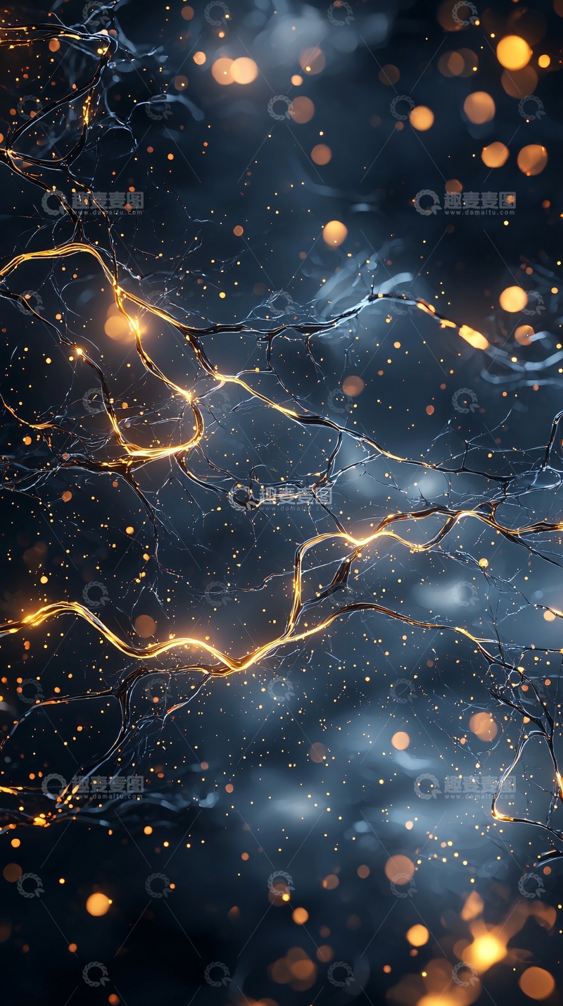 高清大图下载【趣麦麦图】金色光芒在深色背景上闪烁