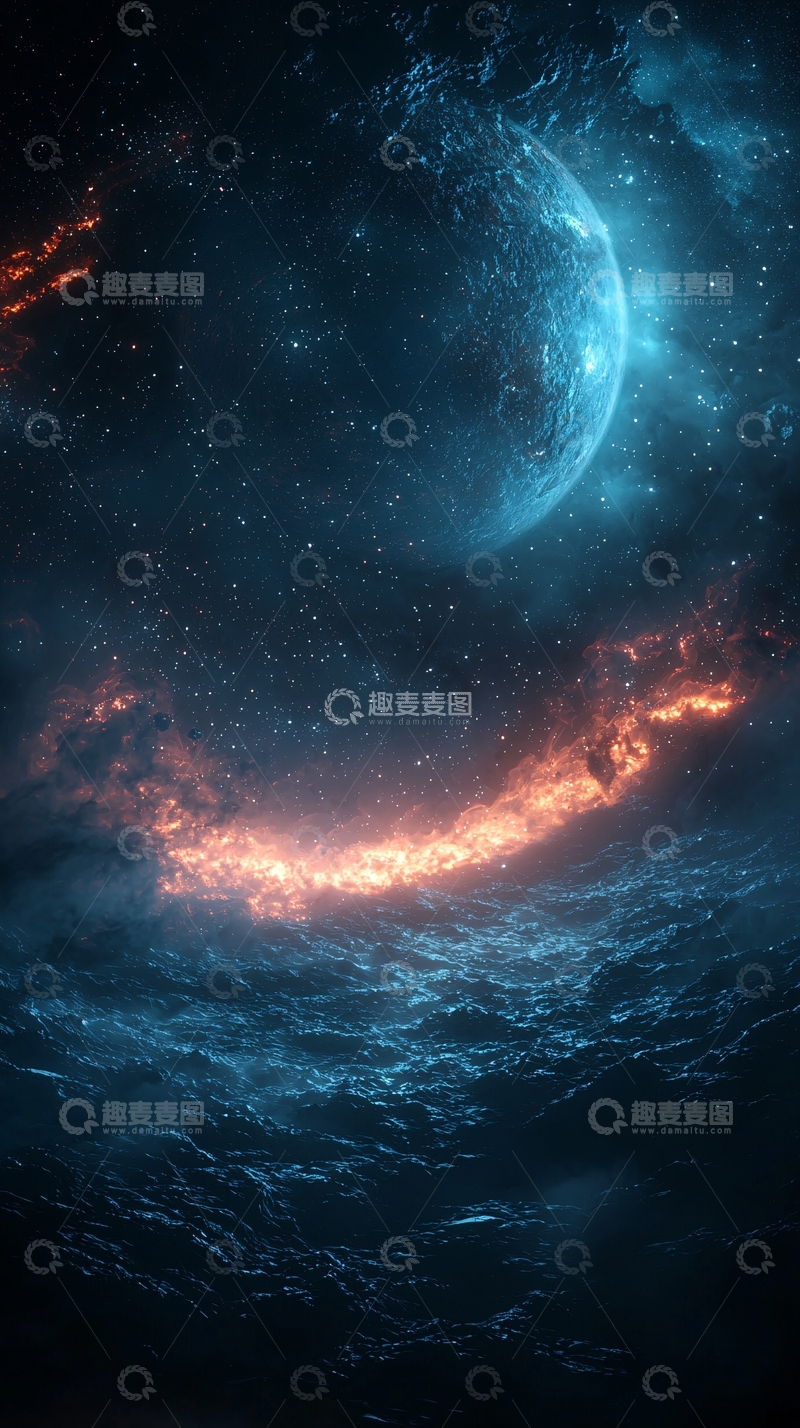 高清大图下载【趣麦麦图】深邃宇宙中的行星