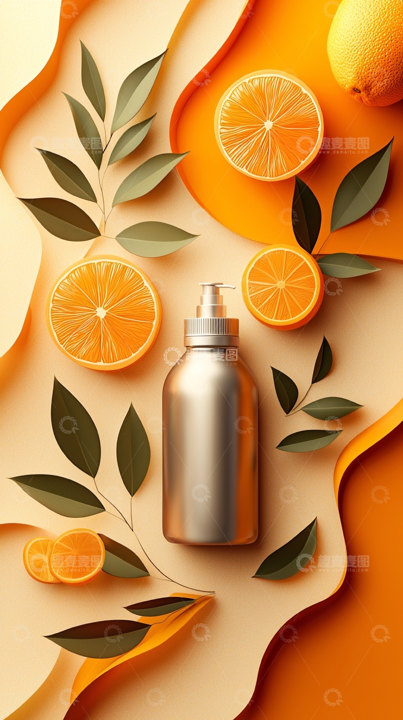高清大图下载【趣麦麦图】橙子与瓶子静物