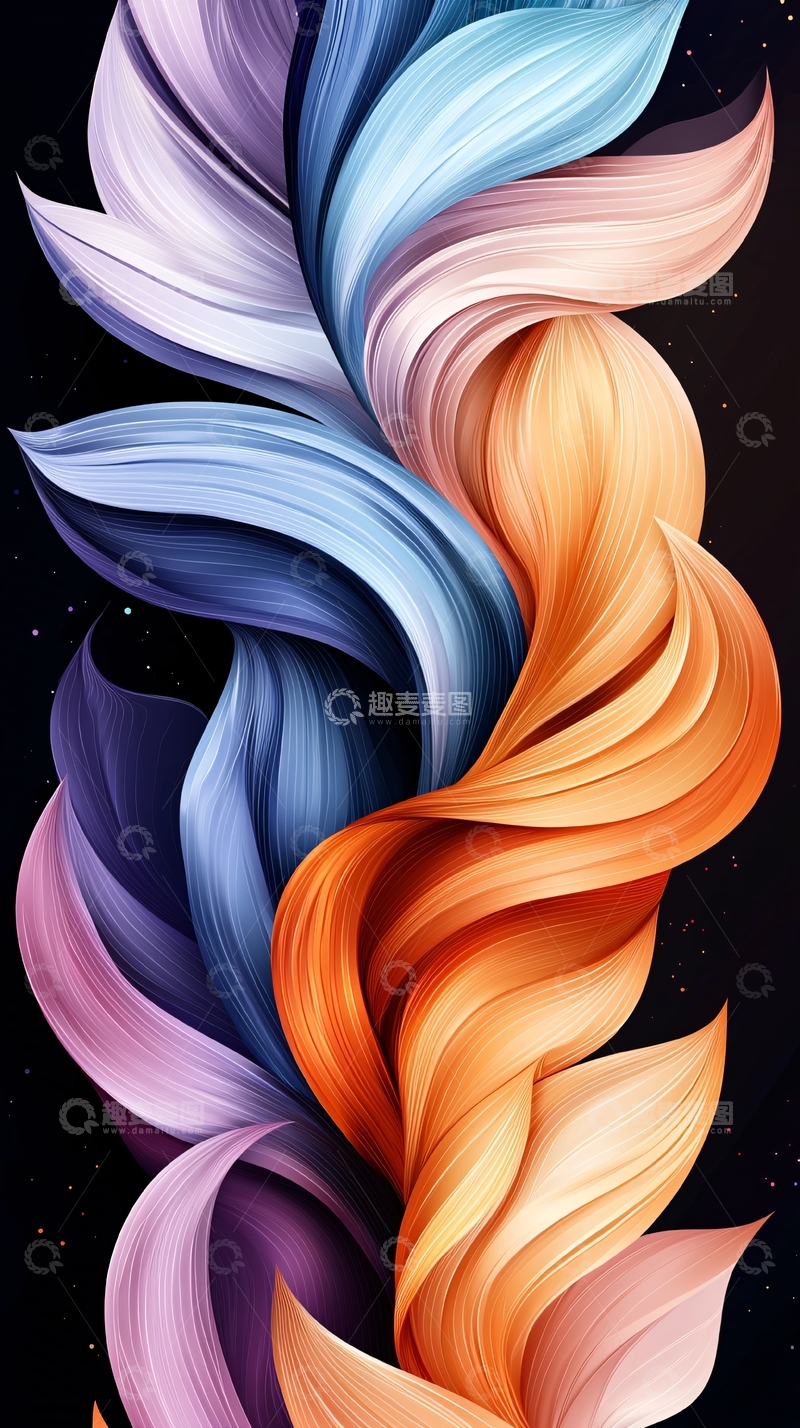 高清大图下载【趣麦麦图】抽象彩色花瓣