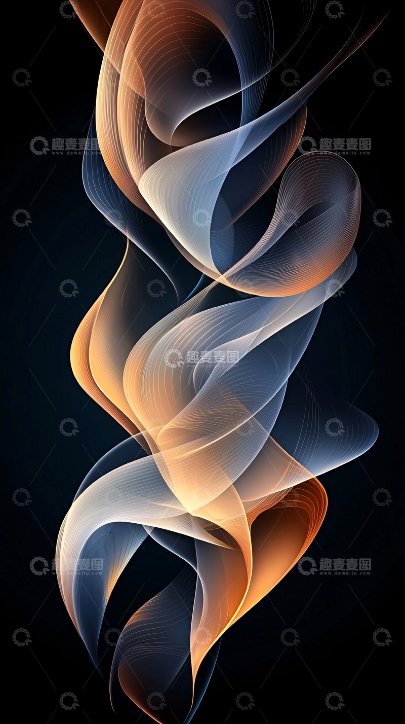 高清大图下载【趣麦麦图】抽象曲线波浪流动感