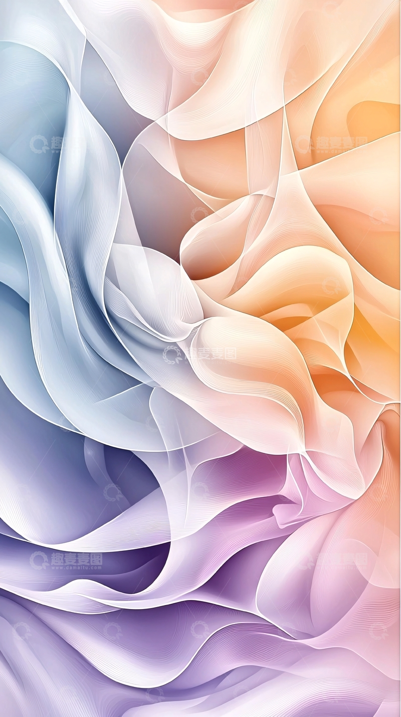 高清大图下载【趣麦麦图】抽象柔和色彩流动