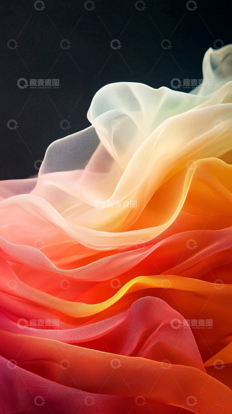 高清大图下载【趣麦麦图】渐变色轻纱流动