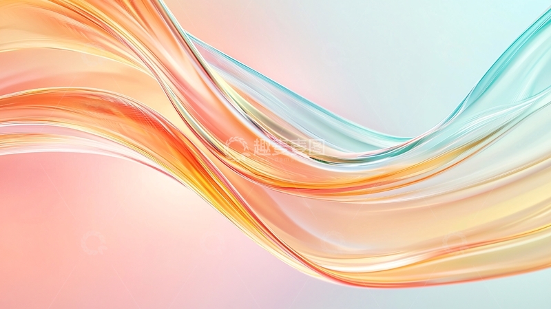 高清大图下载【趣麦麦图】渐变色丝绸曲线