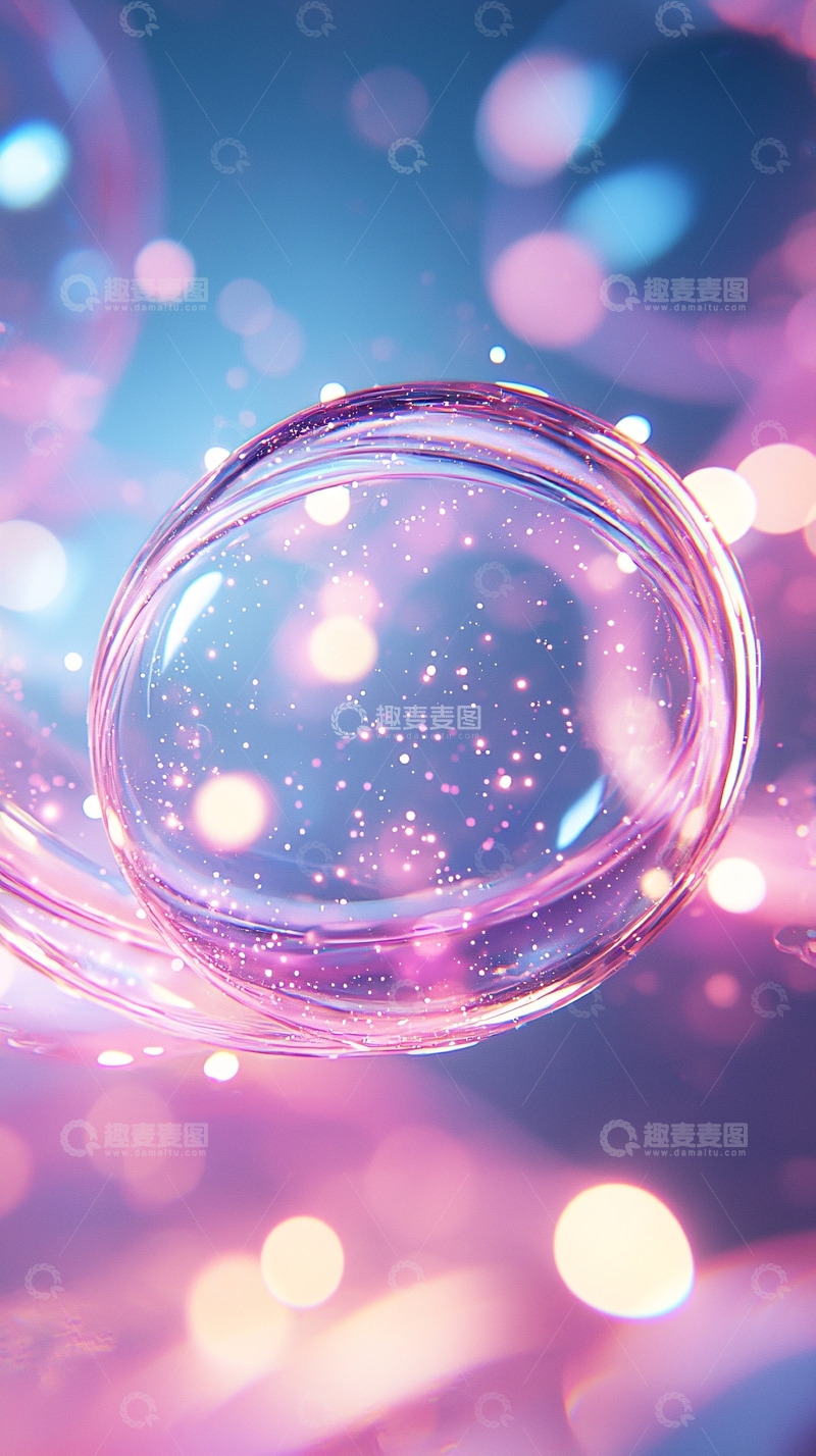高清大图下载【趣麦麦图】紫色梦幻光晕水晶球