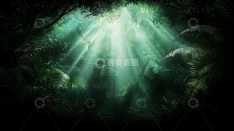 高清大图下载【趣麦麦图】神秘洞穴阳光穿透