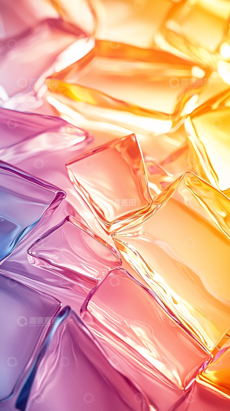 高清大图下载【趣麦麦图】渐变色块堆叠晶莹剔透