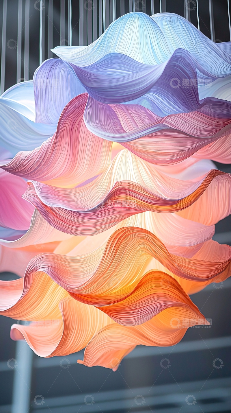 高清大图下载【趣麦麦图】渐变色花瓣灯饰