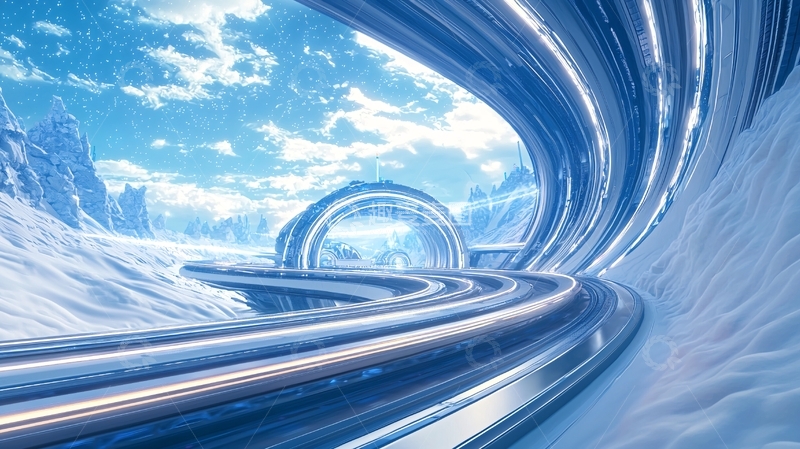 高清大图下载【趣麦麦图】雪山上的未来赛道