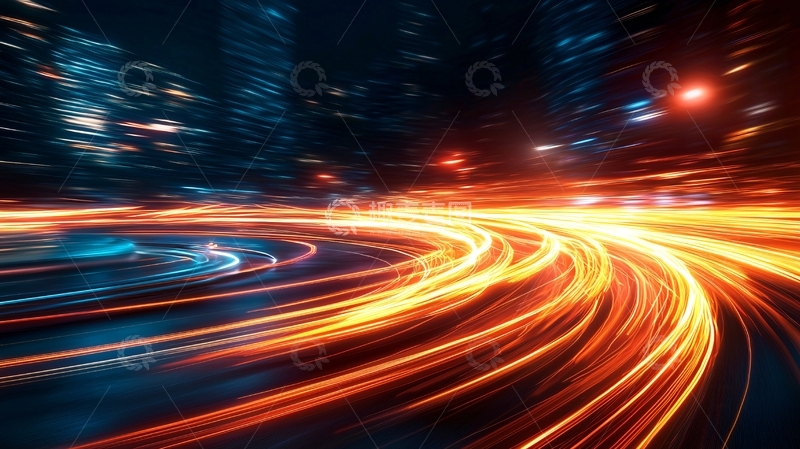 高清大图下载【趣麦麦图】光轨城市夜景