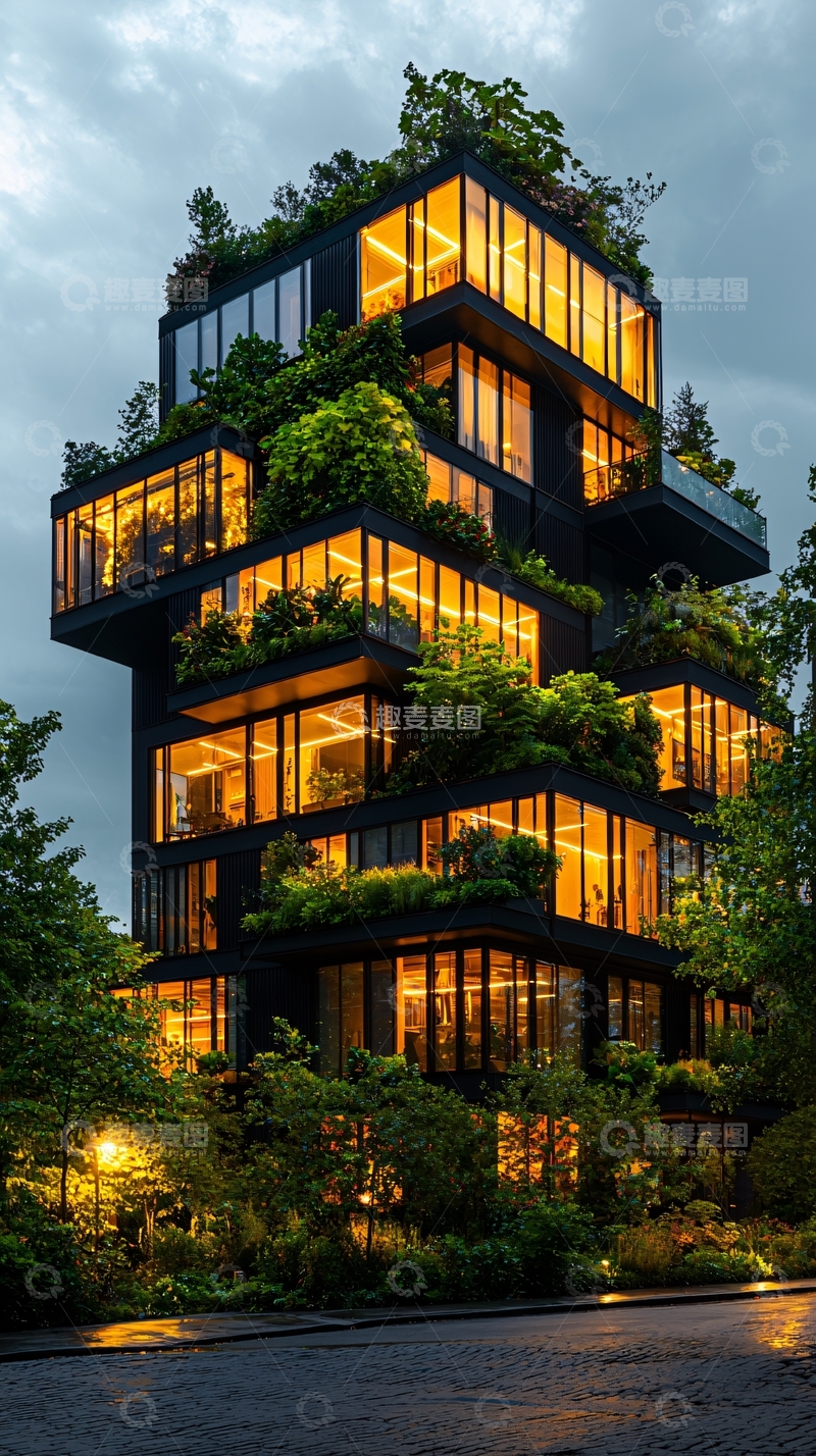 高清大图下载【趣麦麦图】未来主义绿色建筑