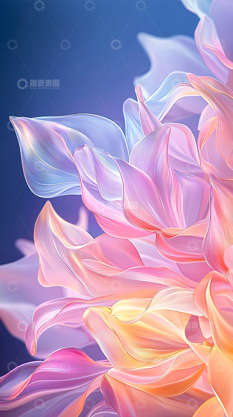 高清大图下载【趣麦麦图】柔和色彩的花瓣抽象艺术