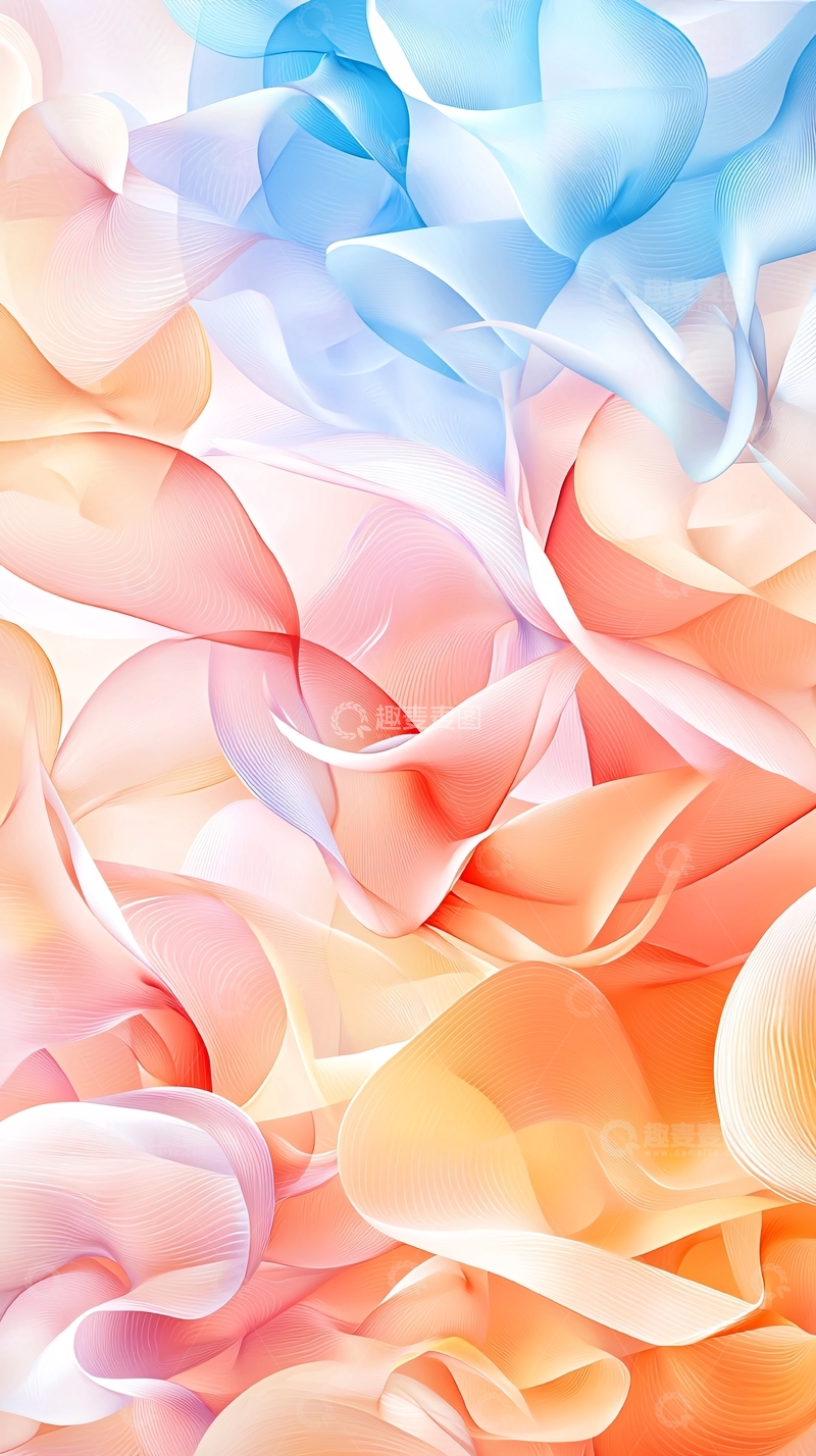 高清大图下载【趣麦麦图】抽象彩色丝绸纹理