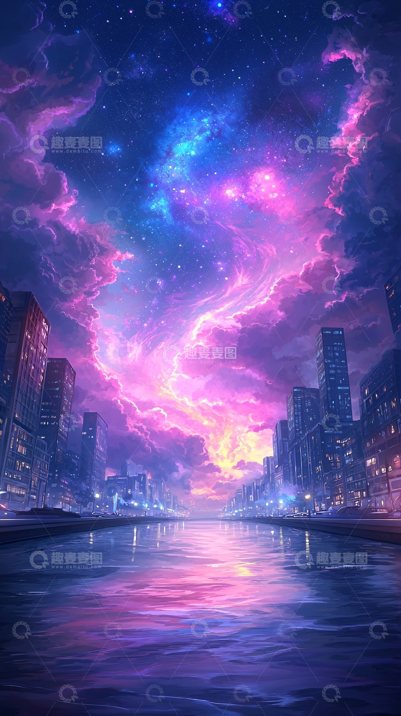 高清大图下载【趣麦麦图】城市夜空高清图片