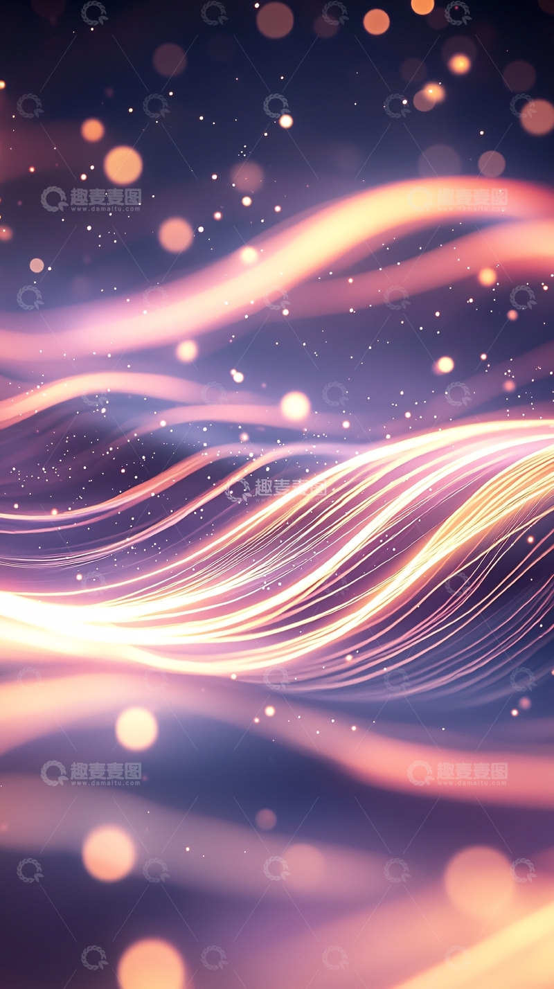 高清大图下载【趣麦麦图】流动金色光线背景