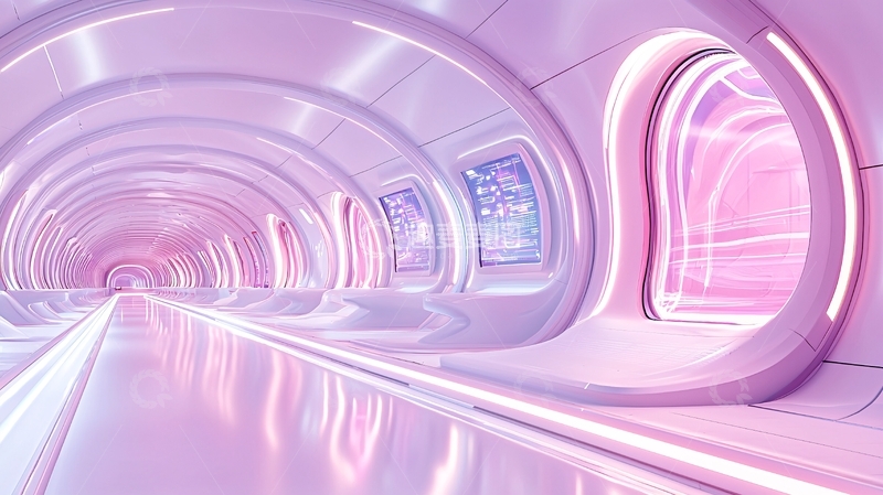 高清大图下载【趣麦麦图】未来感紫色通道