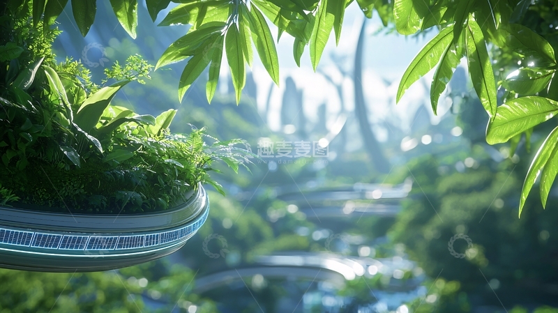 高清大图下载【趣麦麦图】未来感绿色城市景观