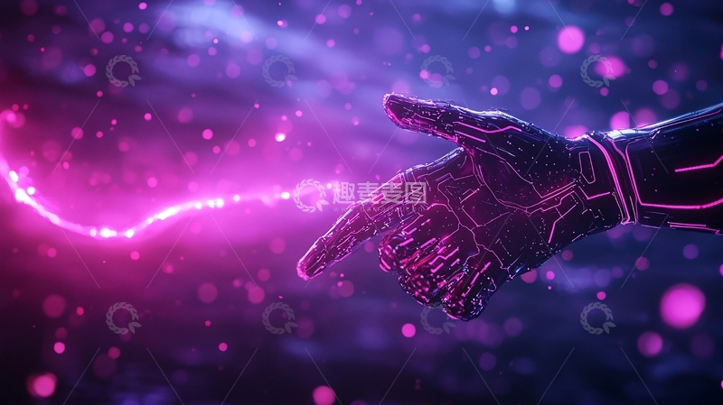 高清大图下载【趣麦麦图】科技感手部连接能量线