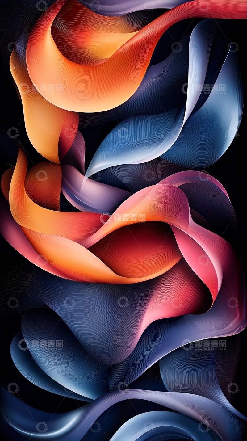 高清大图下载【趣麦麦图】彩色流体渐变背景