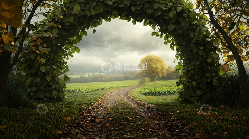 高清大图下载【趣麦麦图】绿色植物拱门