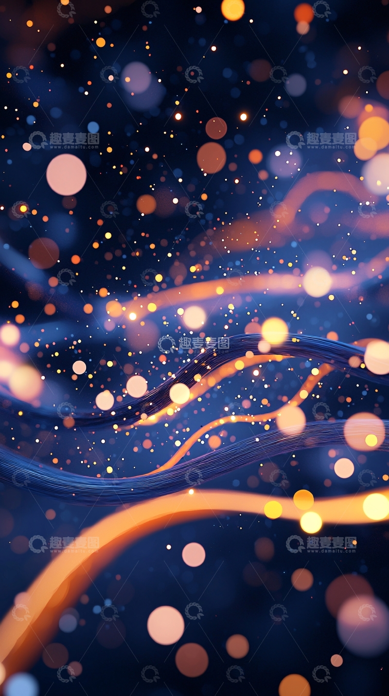 高清大图下载【趣麦麦图】-星空光点流动曲线