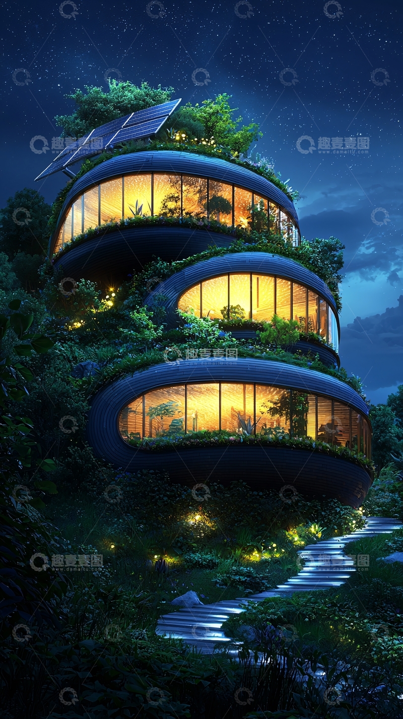 高清大图下载【趣麦麦图】未来主义生态住宅