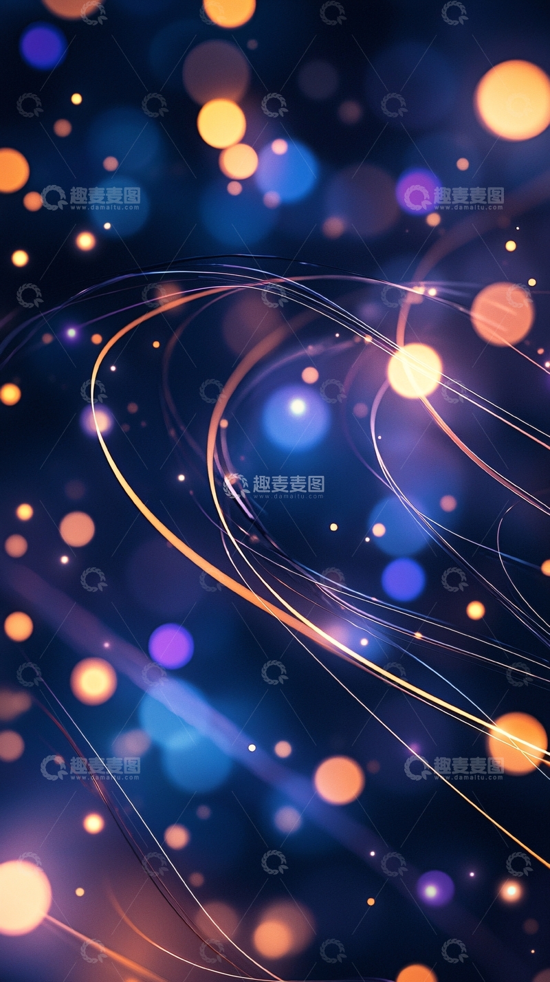 高清大图下载【趣麦麦图】蓝色背景金色光点