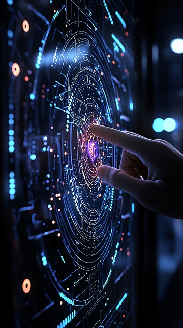 科技感手指触摸屏幕