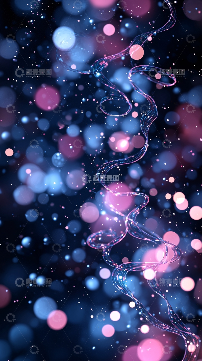 高清大图下载【趣麦麦图】梦幻星空光斑与曲线