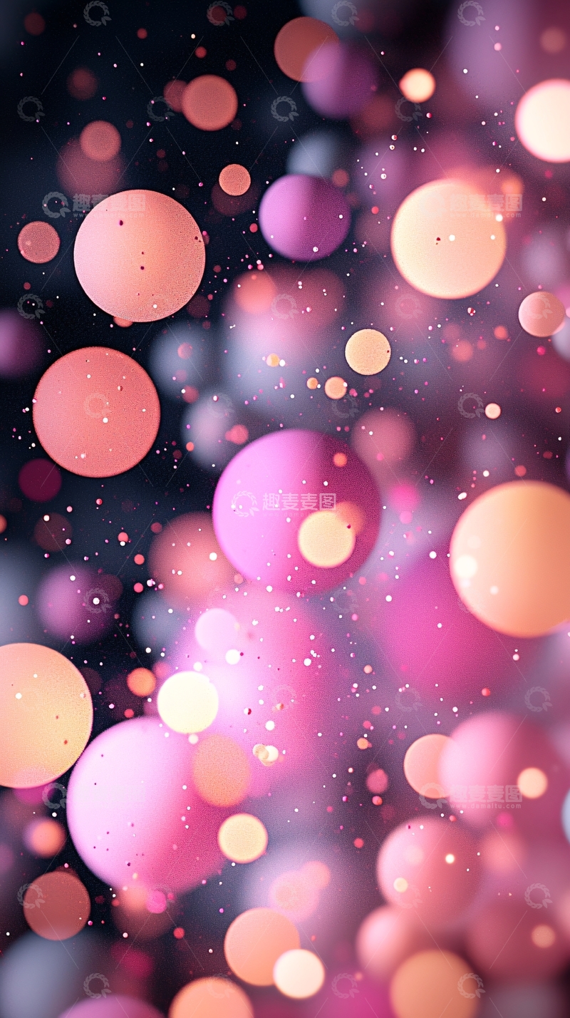 高清大图下载【趣麦麦图】粉色圆形散景背景