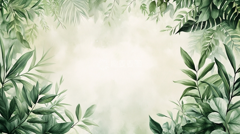 高清大图下载【趣麦麦图】绿色植物环绕的背景