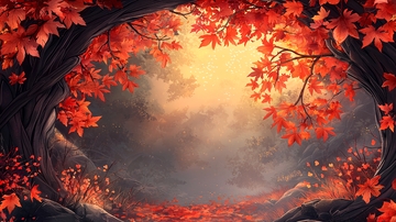 秋日森林梦幻光影