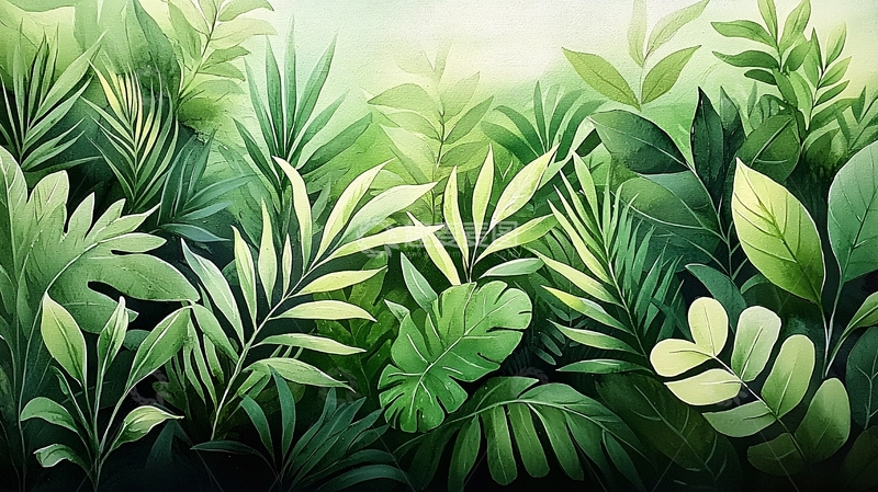 高清大图下载【趣麦麦图】茂盛的绿色热带植物