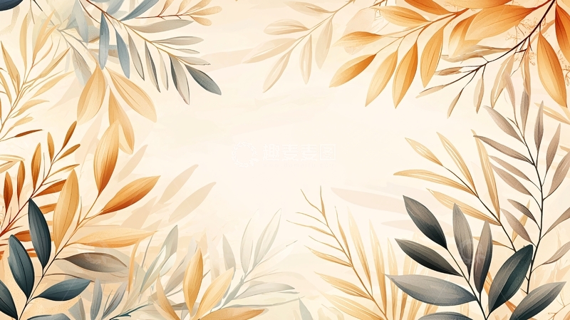 柔和色调的叶子背景