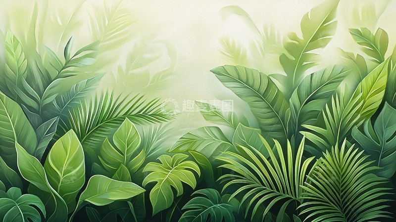 高清大图下载【趣麦麦图】茂盛的热带绿色植物
