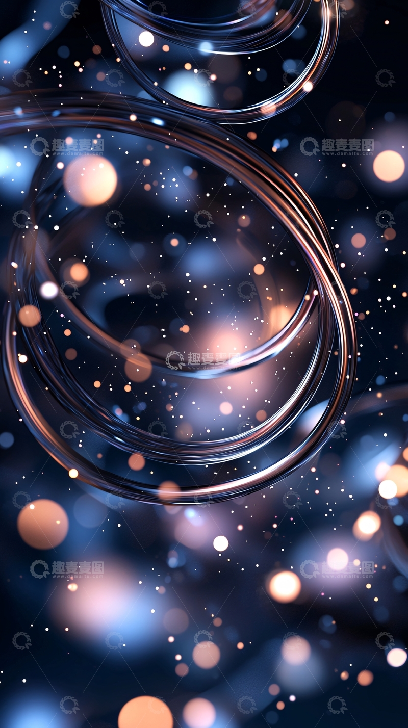 高清大图下载【趣麦麦图】-螺旋光环与闪烁光点