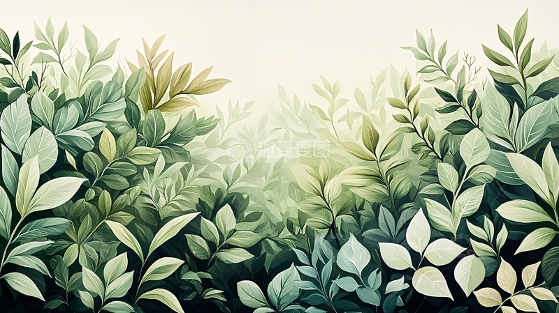 高清大图下载【趣麦麦图】绿叶植物清新背景