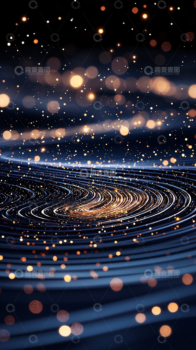 高清大图下载【趣麦麦图】-星空闪耀光点螺旋抽象背景