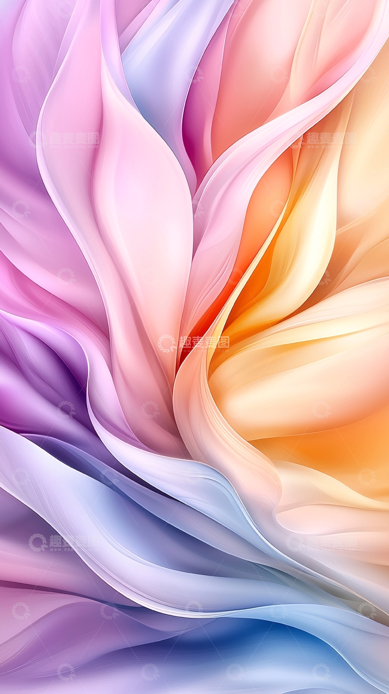 高清大图下载【趣麦麦图】抽象花卉渐变背景