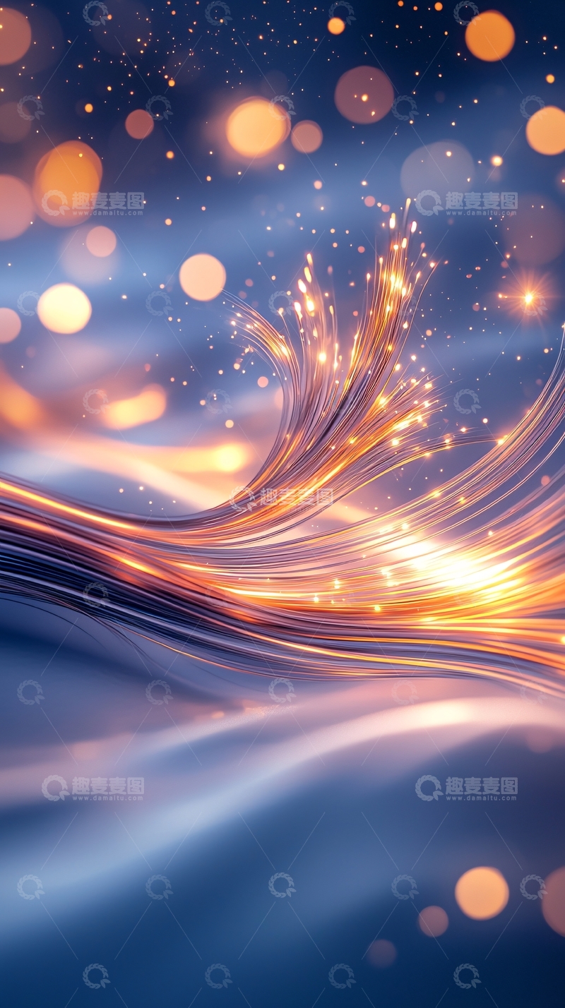 高清大图下载【趣麦麦图】金色光线梦幻背景