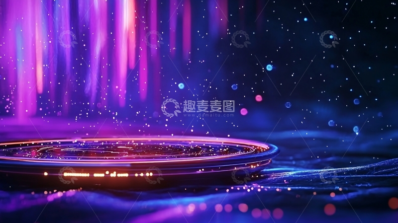 高清大图下载【趣麦麦图】紫色梦幻光晕舞台