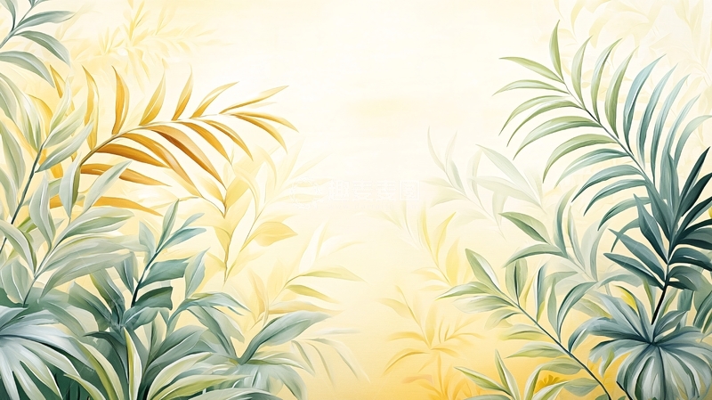 高清大图下载【趣麦麦图】热带植物清新背景