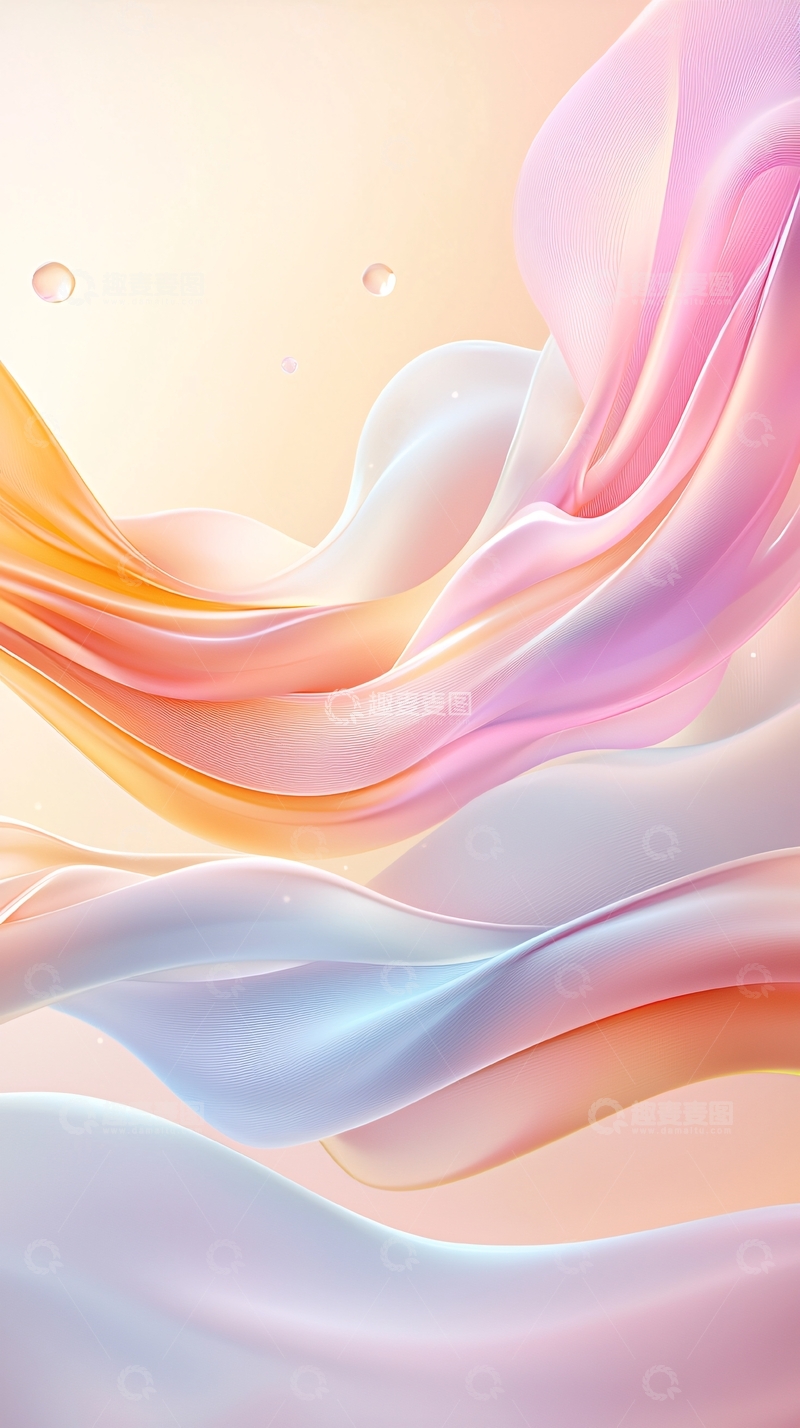 高清大图下载【趣麦麦图】粉色渐变流体抽象背景