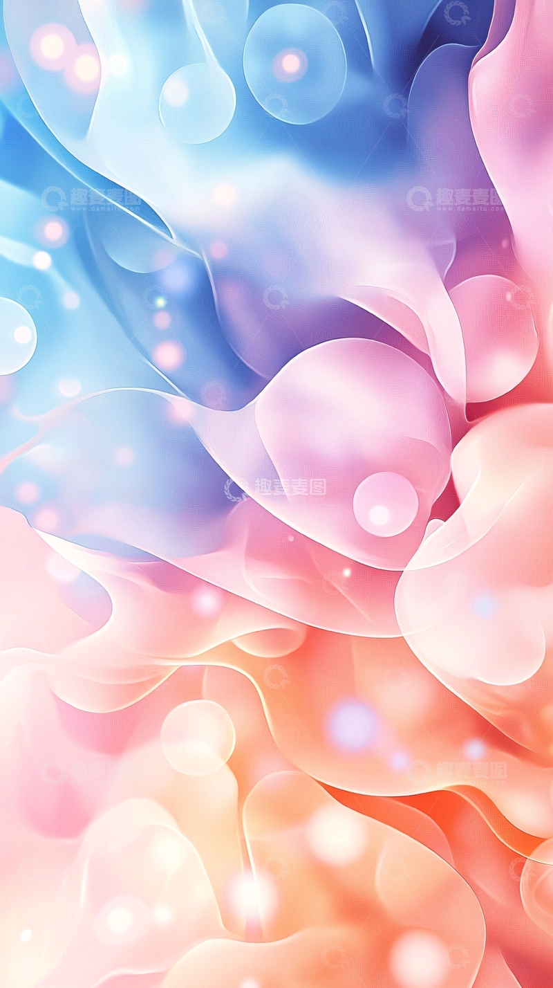 高清大图下载【趣麦麦图】色彩柔和的抽象水彩