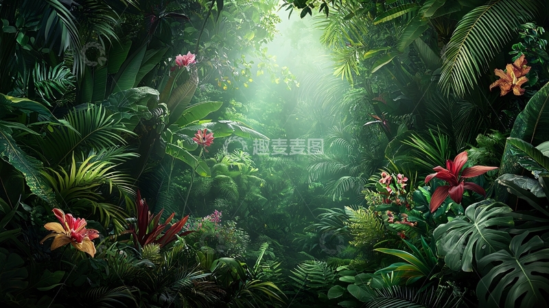 高清大图下载【趣麦麦图】茂密热带雨林