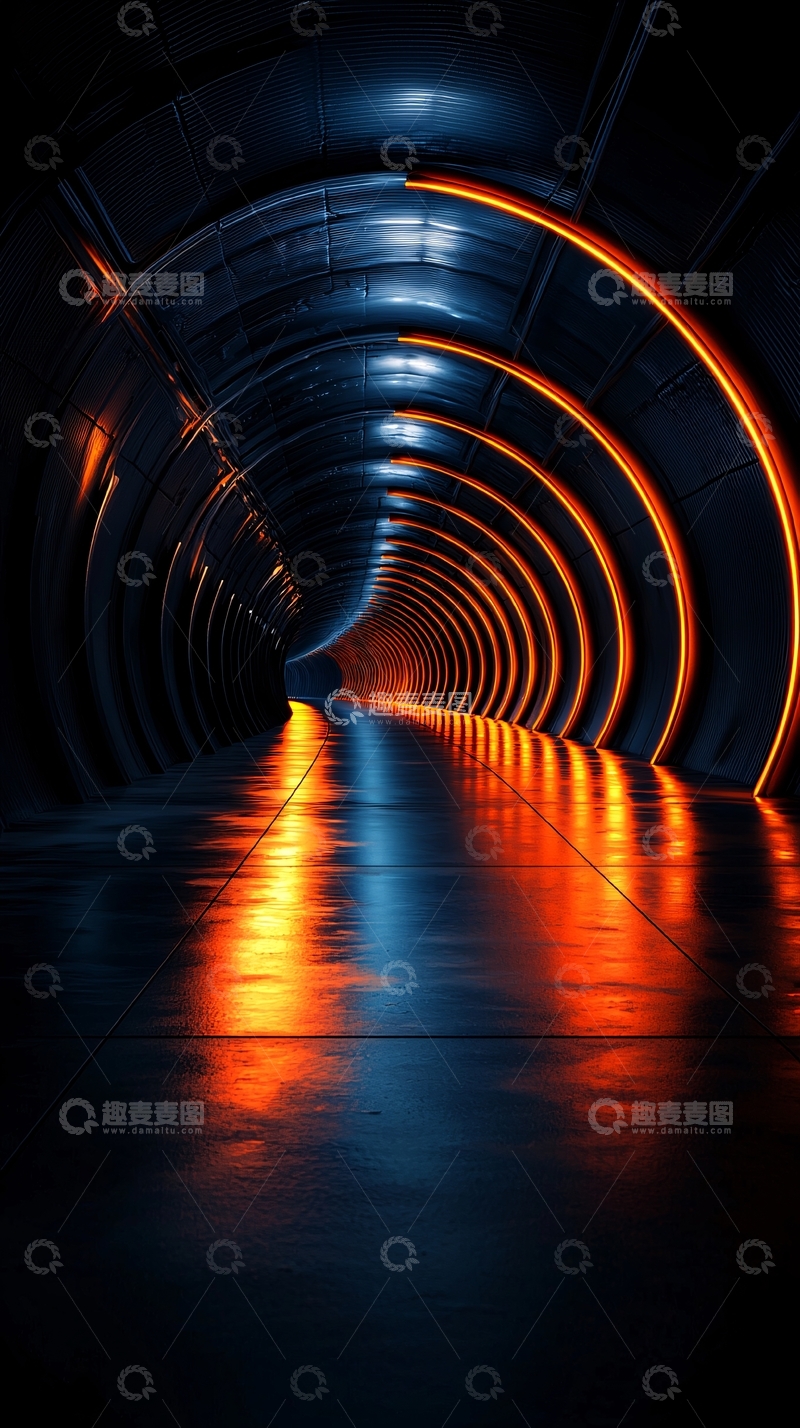 高清大图下载【趣麦麦图】科技感隧道光影