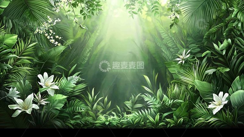 高清大图下载【趣麦麦图】绿意盎然的森林