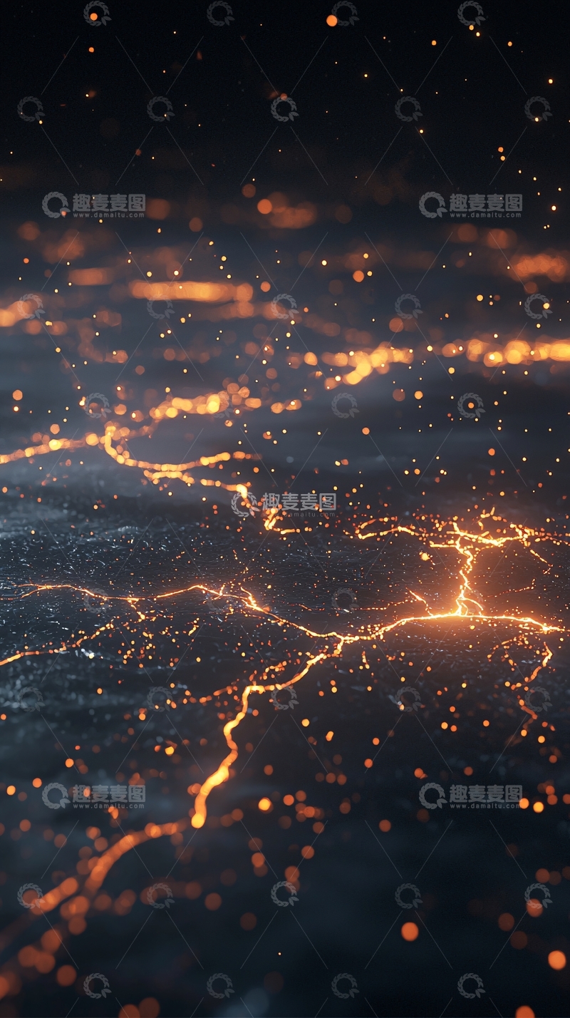 高清大图下载【趣麦麦图】夜空闪耀金色光芒