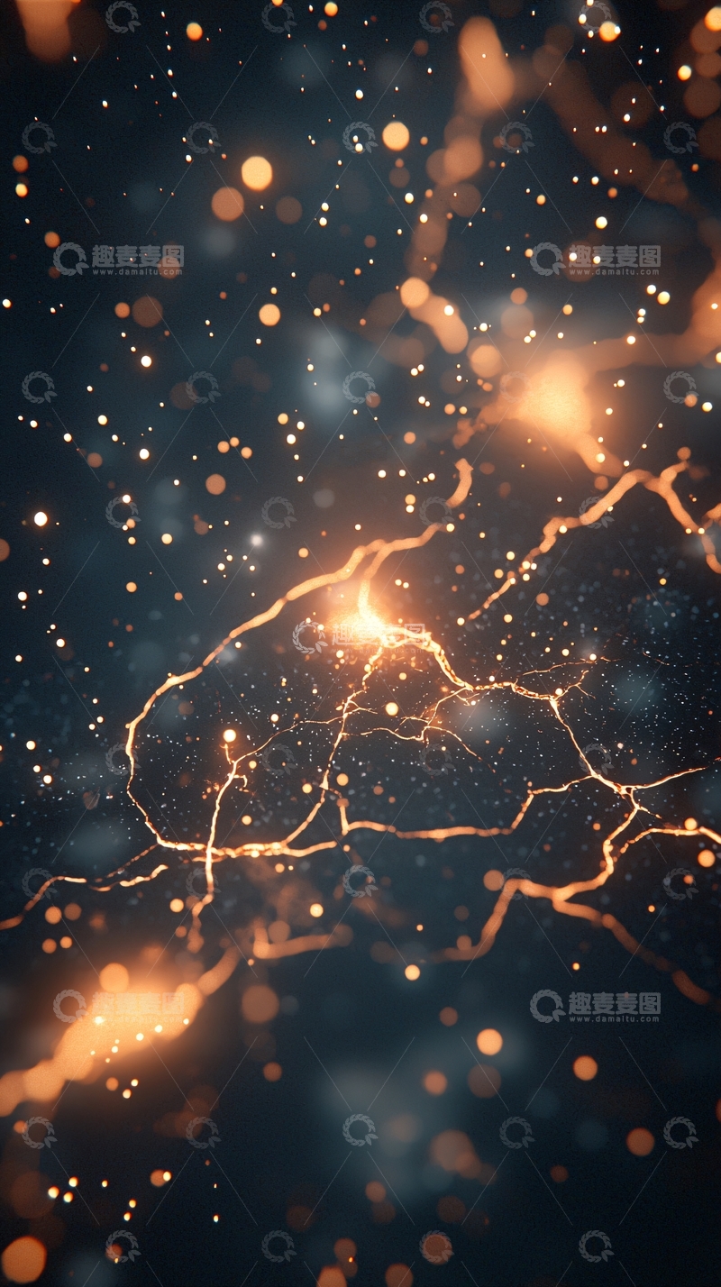 高清大图下载【趣麦麦图】金色光点闪烁夜空